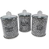 CRYSTAL CROWN Glitzernde Ornamente Bling Crushed Diamond Geschenk | Diamant-Tee-, Kaffee-, Zucker-Dosen, Keksdosen, Küchenrollenhalter, Salz- und Pfeffer-Tablett, Eierstation, U