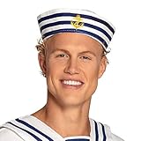 Boland 44355 - Mütze Matrose, Navy Sailor, Seemann, Seefahrer, Marine, für Erwachsene, Accessoire, Kopfbedeckung, Kostüm, Mottoparty,