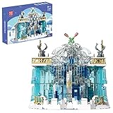 Topbau Mould King Haus Princess Schloss mit 3 Minifiguren, Frozen Kristallschloss Bausteine, Kristall Wasserfall, Kompatibel mit Lego 41168 Schloss - 1159 Teile - 11009