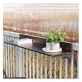 NC Brauner Hängetisch, schwebender Schreibtisch Lift Balkon Schreibtisch Tragbarer Outdoor Aluminium Klapptisch - Einfach zu montieren (100×27cm,Braun)