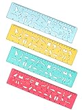 Forum Traiani Hieroglyphen lesen und schreiben Lineal mit Namen als Schablonenset Kinder, Zeichen Hilfe und Hyroglyphen lernen, ABC Schablonen Kinder Buchstaben, Papyrus Lesezeichen mit N