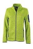 James & Nicholson Damen Jacke Jacke Knitted Fleece Jacket grün (Kiwi-Melange/Royal) M
