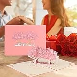Cantissa Valentinstagskarte,3D Herz“ - Besondere Geburtstagskarte für Frauen und Männer, Glückwunschkarte mit Herz - Romantische Liebeskarte zum Hochzeitstag oder Jahrestag