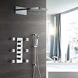MFLASMF Unterputz-Dusche mit Hubstange Seitenstrahl Thermostatische Duscharmatur mit kleinem Durchfluss Brausegarnitur Schön prak