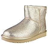 UGG Klassischer Mini-Damen-Stiefel, metallisch, glitzernd, weich gold, 39 EU