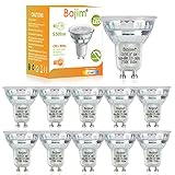 Bojim GU10 LED Warmweiss, 10x 6W LED Leuchtmittel 230V 550LM Ersetzt 60W Halogenlampen, Led Glühbirne 2700K, CRI  80, 36° Abstrahlwinkel Birne GU10 LED Lampe geeignet für Einbaustrahler Lampe Sp