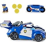 PAW PATROL 778988398791 PAW VHC DlxChaseMovieVeh CB ECMX GML Chases 2-in-1 Polizeicruiser aus dem Kinofilm, Deluxe Verwandlungsfahrzeug, mit Spielfigur und Motorrad, ab 3 J