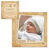 Unser-Festtag Sweet Vintage Dankeskarte Danksagung Geburtskarten Baby, Ihr eigener Text wird eingedruckt, Foto - 20