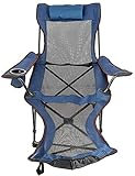 LTHDD Outdoor-Klappstühle Campingstühle mit verstellbarer Rückenlehne, verstellbarer Getränkehalter, faltbarer Liegestuhl, Angelstuhl, Wandern, Strand, Garten (Farbe: blau)