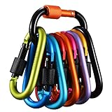 10 Stück Karabiner mit Schraubverschluss, Gimars Schlüsselanhänger Karabinerhaken Aluminium Schraubkarabiner für Camping, Angeln, Wandern oder R