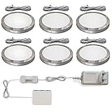 B.K.Licht I 6er Set LED Unterbauleuchten I Schrankleuchten I Komplettset 6x 1,8W I 6x 170lm 3.000K warmweiße Lichtfarbe I LED Küchenlampen I Vitrinenbeleuchtung I Kipp