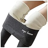 Hose Fleece Damen Gefüttert Warm Frauen Dicke Strumpfhose Warme Leggings Thermoleggins Elastische Jogginghose Thermo Freizeithose Winter Thermal Pants Fleece Sweatpants Plüsch Freizeithose Legg