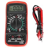 Handheld Digital Multimeter, Batterie Schaltkreis Volt Tester Strom Widerstand Kontinuität Kapazität Dioden Handbuch Prüfung Elektrisch Stift mit LED Anzeige(rot)