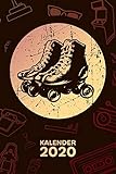 KALENDER 2020: A5 Vintage Terminplaner für Rollschuh Skater mit DATUM - 52 Kalenderwochen für Termine & To-Do Listen - Retro Roller Skates ... Rollschuhe Jahreskalender 70er Jahre Party