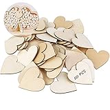 NETUME 50 Stück Holzherzen Hochzeit, Kleine Holzherz Für Hochzeit Gästebuch Beschriften, 5cm Holz Herz/Holz Herzen Deko/DIY Handwerk Verzierungen/Holzherzen Zum B