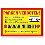 Komma Security Parken Verboten Kunststoff Schild Lustig 30 x 20 cm Parkverbotsschild Privatparkplatz - Verbotsschild Hinweisschild Parkplatz freihalten - Parkverbot Schild Warnhinw