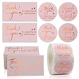 Dankeskarten und Aufklebe, 100 Stück 5X9CM Goldfolie Thank You for Supporting My Small Business Karte 500 Stück 1.5” Danke Etiketten Stickers für E-commerce Online Retail Verpackung Inserts Dek