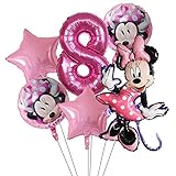 Luftballons zur Partydekoration 6 teile/los Disney Minnie Ballons Mickey Mouse Geburtstag Party Dekorationen Baby Dusche Dekor Kinder Spielzeug Ballon Air Globos Liefert (Color : Rose Red)