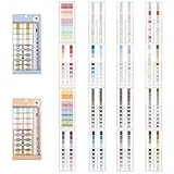 AVECMOI 310PCS Vintage Sticky Index-Tabs, 16 Blatt Datums Monats Punkt-beschreibbare Marker Tabs für Dokumente, Bücher, Planner, Dateiverwaltung, Ordner für Studenten, Lehrer, Büroang