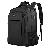 MATEIN Laptop Rucksack Herren, 15.6 Zoll Business Rucksack Wasserdicht Schulrucksack Laptop Backpack Tasche Damen Daypack mit USB Ladeanschluss Geschenk für Männer Frauen Schule Arbeit Reisen, Schw