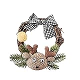 Weihnachtskranz, Christbaumschmuck Girlande , Mini Garland Dekoration, Schneemann, Weihnachtsmann, Hirschkranz Ornamente, Wandkranz Mit Dekoration, FüR WandtüRdekoration, Wohnk