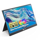 ARZOPA Portable Monitor,13 Zoll 2K 2560x1600 FHD Tragbarer Monitor, 100% SRGB IPS Mini Externer Mobiler Monitor mit HDMI/Typ-C/USB-C, Zwei Eingebaute Lautsprecher, für Laptop/PC/Mac/PS4/Xbox/T