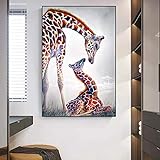 Farbe Giraffe Leinwand Malerei Afrikanische Tierwelt Tier Poster Drucke Wandkunst Bilder Moderne Wohnzimmer Wohnkultur Cuadros-70x100cm R