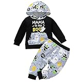 Fröhliches Halloween Baby Kleidung Set Junge Mädchen Halloween Bekleidungssets Outdoor Trainingsanzüge Kürbis-Print Hoodie T-Shirt Langarmshirts Sweatshirt + Hose Sporthosen 2Pcs Kinder O