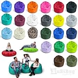 BubiBag Sitzsack L | 2-in-1 Sitzkissen mit Füllung - Bodenkissen Kissen Sessel BeanBag (100 cm Durchmesser, türkis)