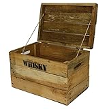 haus-garten-versand.de Whisky Holzkiste, klein (28x42x23cm), Vintage, Weinkiste, Obstkiste mit Deckel und Aufdruck