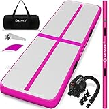 KESSER® Turnmatte Aufblasbar Airtrack 300x100x10 Fitness-Matte Gymnastikmatte 3/4/5/6m | inkl. Tragetasche & elektr. Luftpumpe | Yogamatte, Tumbling Matten Trainingsmatte Sportmatte Yoga, Turn R