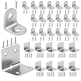 30 Stück Winkelverbinder 90 Grad Winkel,20 Stück 20X20mm+10 Stück 30 x 30mm,Edelstahl MetallWinkel,Balkenverbinder mit 80 Schrauben für Schreibtisch,Tisch,Hölzern Möbel,Sichtschutzzaun H