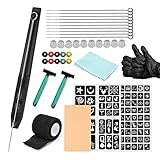 Anself Hand Poke and Stick Tattoo Kit DIY Tattoo Supply Tintenhandschuhe Ink Box Tattoo Nadeln Set 1RL / 3RL / 5RL / 7RL / 9RL Praxis Haut Tattoo Reparaturcreme (6)