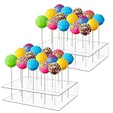 95Street Pop Cake Ständer Pop Lutscher Ständer, Lollipop Halter, 2 Stück 15 Löcher Lollipop Ständer, Cake Pop Ständer für Dessert Tisch Hochzeit Halloween Party Deko Lollipop Halter-16 x 9 x 4
