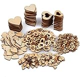 TOKERD 500 Stück Klein Holzherzen für Basteln Hochzeit Deko, Holz Herzen Scheiben Naturholzscheiben Gemischt Größen Holzscheiben Herz für Tischdeko Bilderrahmen Deko DIY Handwerk Verzierung