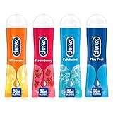 Durex Gleitgel 4er Mix-Set für Sie und Ihn mit 1x Durex Play Wärmend + 1x Durex Play Prickelnd + 1x Durex Play Sweet Strawberry + 1x Play Feel in 50ml D