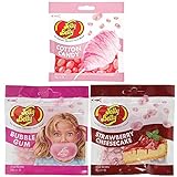 Jelly Belly Kuchen Mix - Cotton Candy Zuckerwatte, Bubble Gum Kaugummi, Strawberry Cheesecake Erdbeerkuchen- Jelly Beans (3 x 70g)