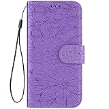 Hpory Kompatibel mit iPhone 5S Hülle, Handyhülle iPhone 5S/SE Blumen Muster PU Leder Klapphülle mit Handschlaufe Standfunktion Geldbörse Wallet Case Flip Cover Schutzhülle Etui Handytasche - V