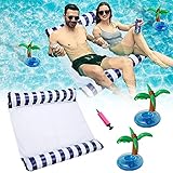 Aufblasbares Schwimmbett, 2er Luftmatratze Pool,WasserhäNgematte 4-In-1 Loungesessel,Aufblasbare Pool-HäNgematte FüR 2 Erwachsene FüR Erwachsene FüR Schwimmparty