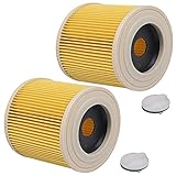 2 Patronenfilter für Kärcher WD2, WD3, WD3P, WD3 Premium, WD 3.200, WD 3.500 P, SE 4001, SE 4002, A2054, A2101, A2254, A2604, kompatibel 6.414-552.0, 64145520 - Bestleistung beim Saug