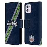 Head Case Designs Offizielle NFL Streifen Seattle Seahawks Logo Leder Brieftaschen Handyhülle Hülle Huelle kompatibel mit Apple iPhone 11