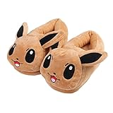 Candora Cartoon Braun Süße Eevee Plüsch Hausschuhe Home Slipper Anime Baumwolle Slipper Winter Slipp