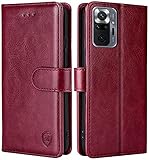 xinyunew Handyhülle für Xiaomi Redmi Note 10 Pro/Redmi Note 10 Pro Max Hülle,Hülle Handyhülle iPhone Leder Flip Case Ständer PU Brieftasche Schutzhülle für Xiaomi Redmi Note 10 Pro,R