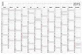 Jahresplaner 2015 - Wandplaner / Plakatkalender (50 x 34) - Ferienübersicht - Arbeitstagezählung