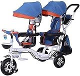 4 in 1 trike, doppeltes Kinder Dreirad, Twin Kinderwagen Komfort zweierseitig, 3-Radfahrrad für Kinder mit drehbarem Sitz, Baby infant Kinderwagen für Alter von 6 Monaten bis 6 Jahre (Color : B)