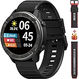 Smartwatch, IOWODO X5 Smart Watch Herren mit 1,3” Farbdisplay, Pulsuhr, Schlafmonitor, Musik/Kamerasteuerung, Sportuhr IP68 Wasserdicht Schrittzähler Uhr Damen Fitnessuhr Kompatibel iOS Android Handy