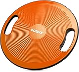 POWRX Balance Board inkl. Workout I Wackelbrett Ø 40cm mit Griffen I Therapiekreisel für propriozeptives Training und Physiotherapie versch. Farben Orang