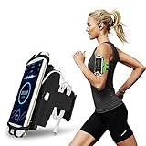 CoverKingz Universal Sport Halterung für Smartphones von 4,0 – 7,0 Zoll - Sportarmband Armtasche mit Schlüsselfach - Handy Tasche zum Laufen Schw