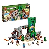 LEGO 21155 Minecraft Die Creeper Mine, Bauset mit Steve, Minecraft-Schmied, Wüstenzombie, Creeper und Tierfiguren sowie TNT-Blöcken, Minecraft-Nether-Kulisse, Spielzeuge fü