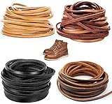 MYBF Lederband Lederriemen Flach Lederschnur 3mm Lederbänder 5M Länge Leder Schnur Braun Dunkelbraun Schwarz N